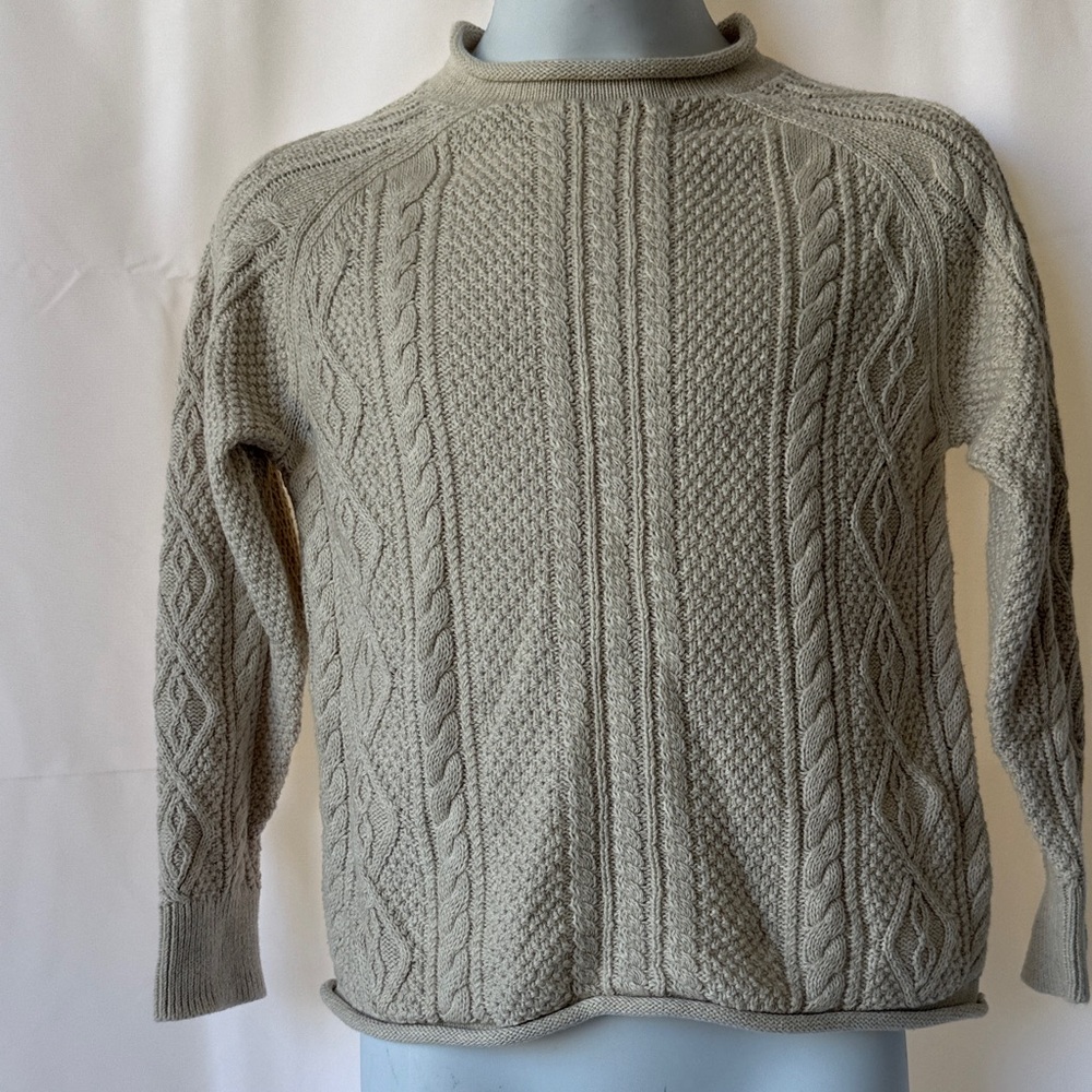 Kids Classic Cable Knit Sweater - Cream